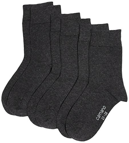 Camano Mädchen 3701 Socken, Grau (Anthracite 8), 36 (Herstellergröße: 35/38) (3er Pack)