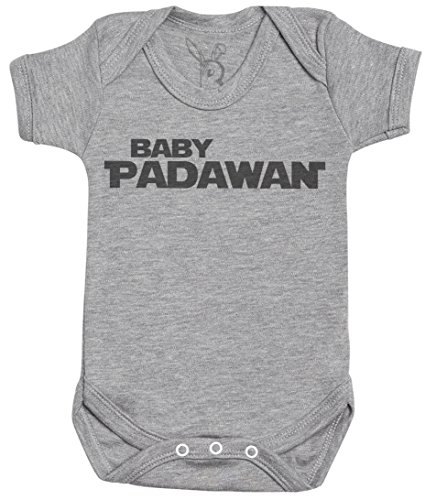 Baby Padawan Babygeschenk, Baby Geschenkset, Baby Jungen Body, Baby Mädchen Body - 0-3 Monate Grau