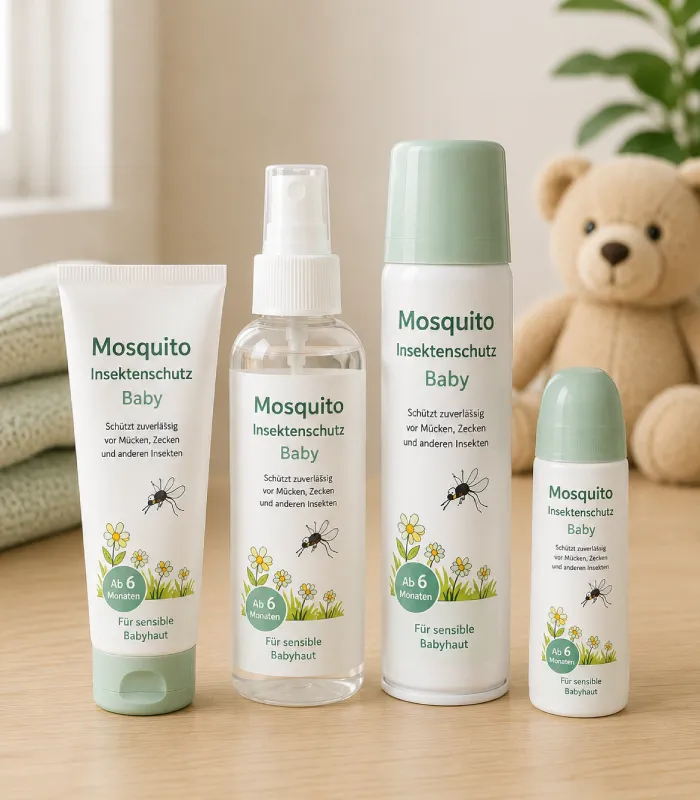 Insektenschutzprodukte für Babys: Spray, Lotion und Roll-on gegen Mücken und Zecken