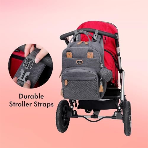 Befestigung des Dikaslon Wickelrucksacks am Kinderwagen