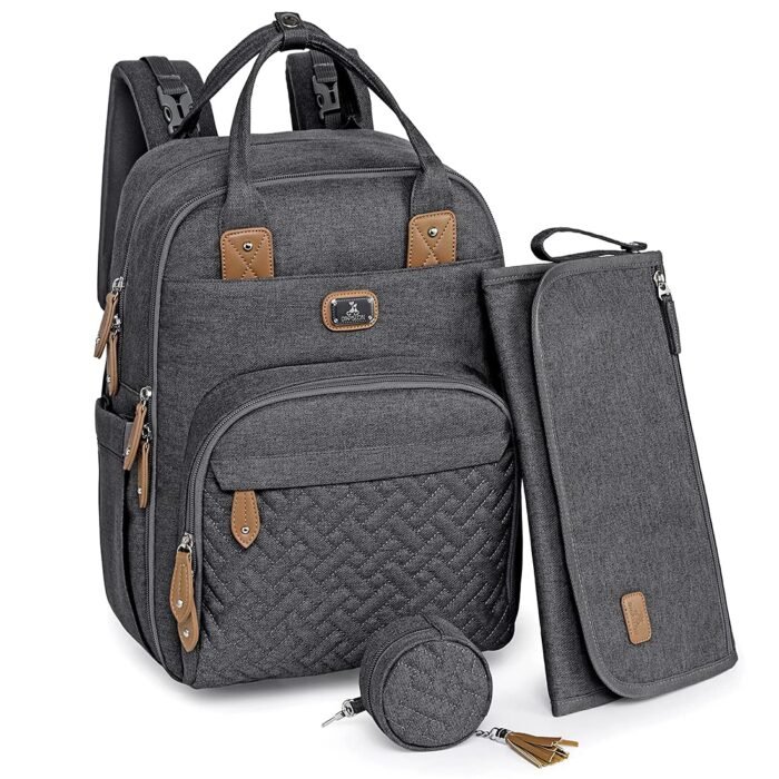 Dikaslon Wickelrucksack Wickeltasche Dunkelgrau
