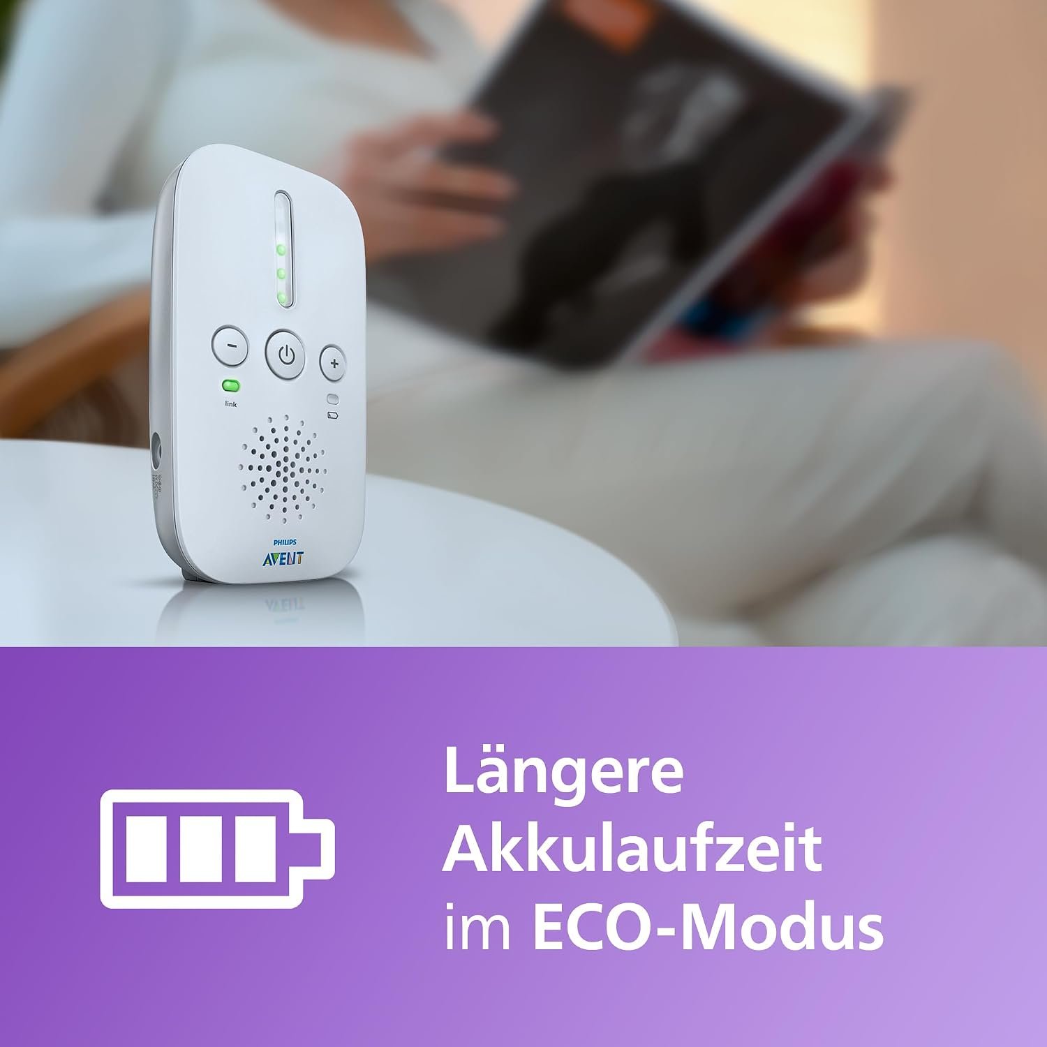 Philips Avent SCD503 Reichweiten- und Lautstärkeanzeige