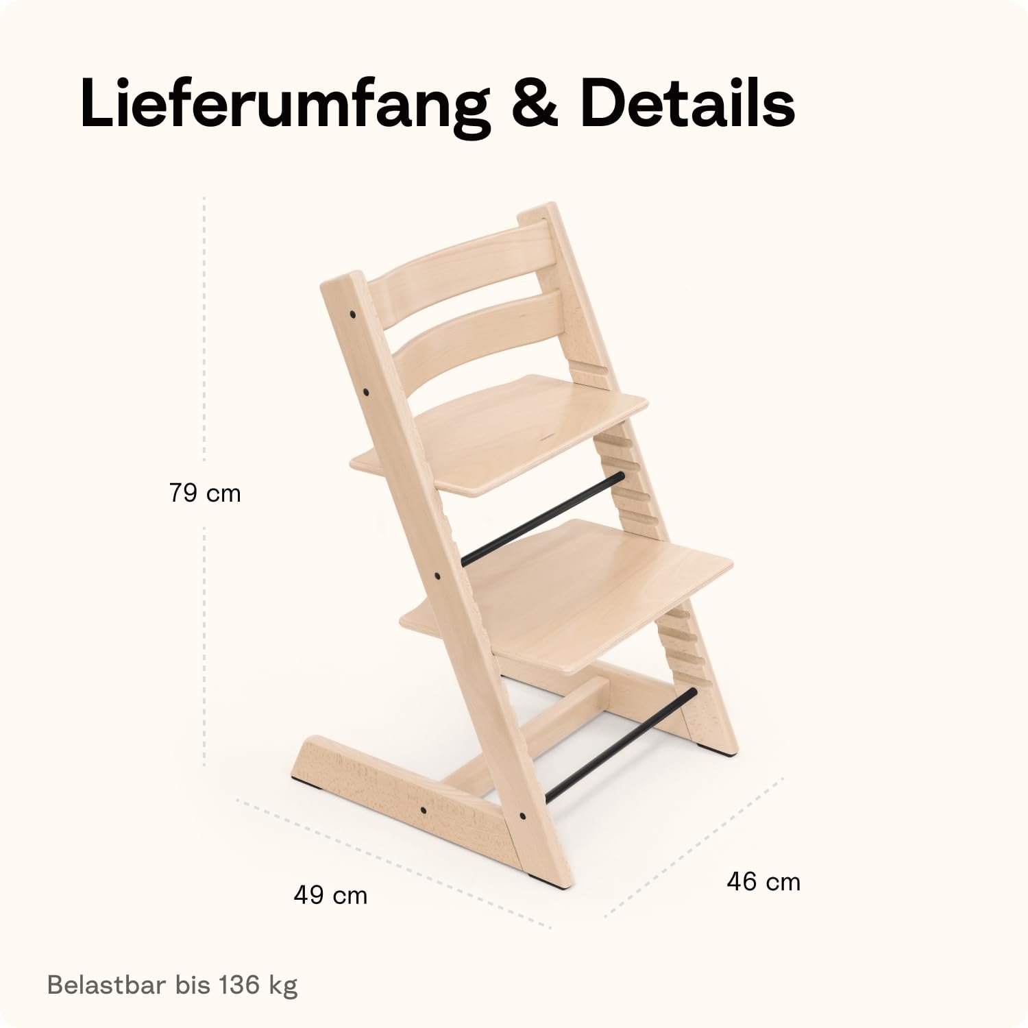 Stokke Tripp Trapp verstellbare Sitz- und Fussplatte
